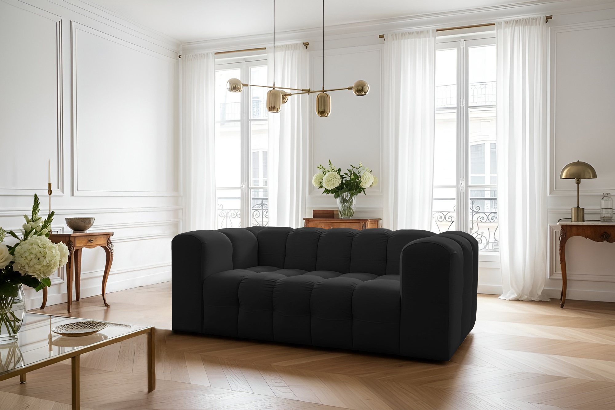 Baloo Sofa 2-Sitzer Schwarz Tiffany
